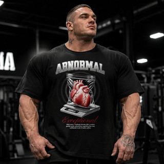 Camiseta Coração Anormal Bodybuilder Gym Academia Camiseta Unissex 100% Algodão Premium