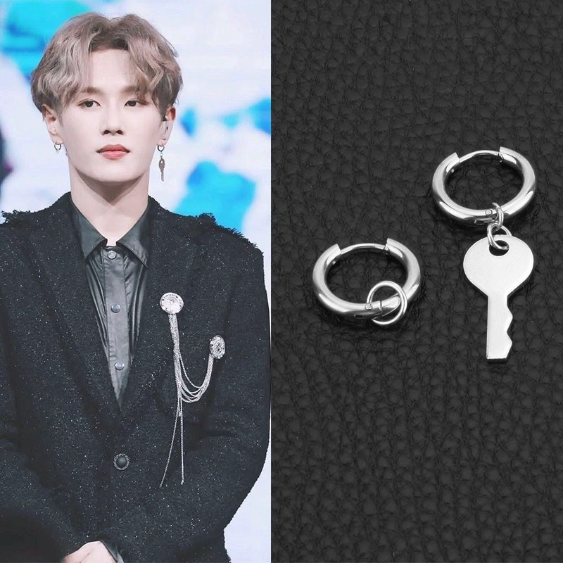 Li Wenhan Mesmo Estilo Chave Brincos Punk Único Harajuku ins Brincos Na Moda Homens Mulheres Brincos Assimétricos
