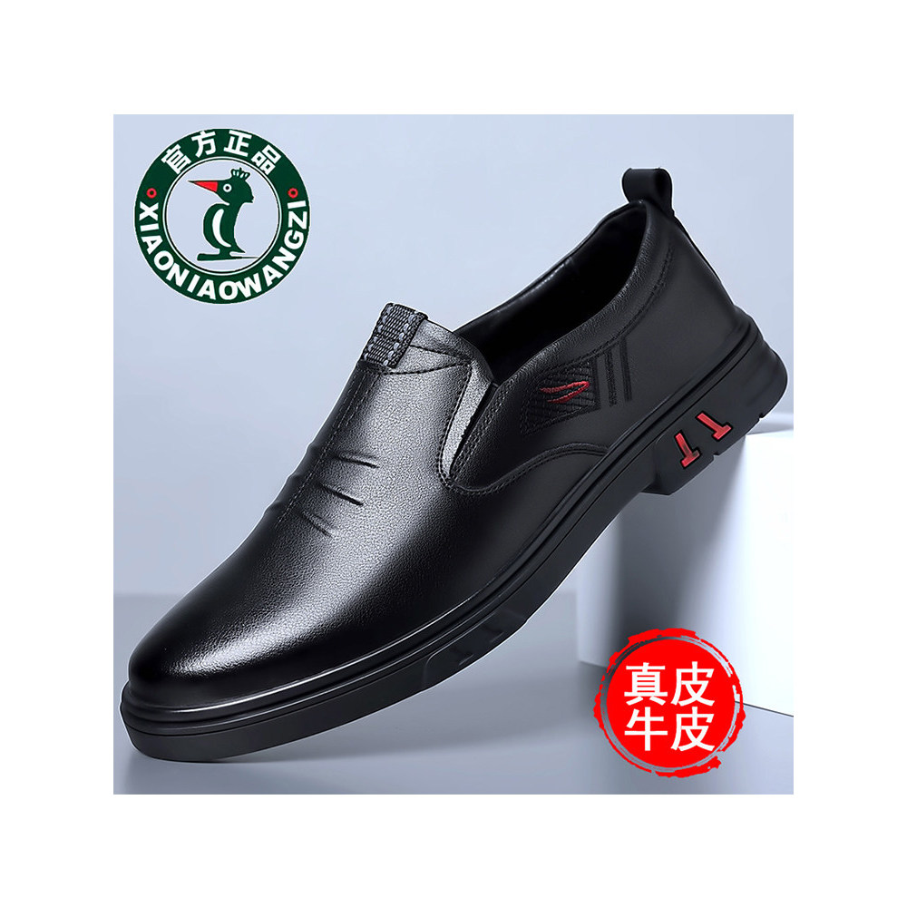 Oren Woodpecker Sapatos Masculinos Primavera Negócios Casual Slip-On Sapatos De Couro Masculino Couro Genuíno Sola Macia