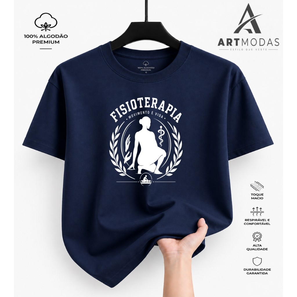 Camiseta Fisioterapia Curso Faculdade Estampada Unissex 100% Algodão Envio Rapido Alta Qualidade Confortavel
