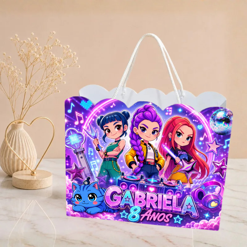Sacolinha Guerreiras do K-Pop , Personalizado  Sacolinha  Mimos  Lembrancinha | Aniversário  PEGUE E MONTE