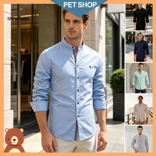 Traditional German Men Shirt Versatile Menswear Men's Oktoberfest Slim Fit Band Collar Long Sleeve Costume for Beer Gard