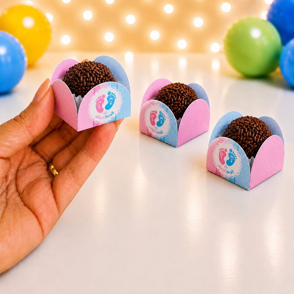 Forminhas de Doces Chá Revelação  Personalizadas no Tema/ Lembrancinhas de Festa/ Aniversário