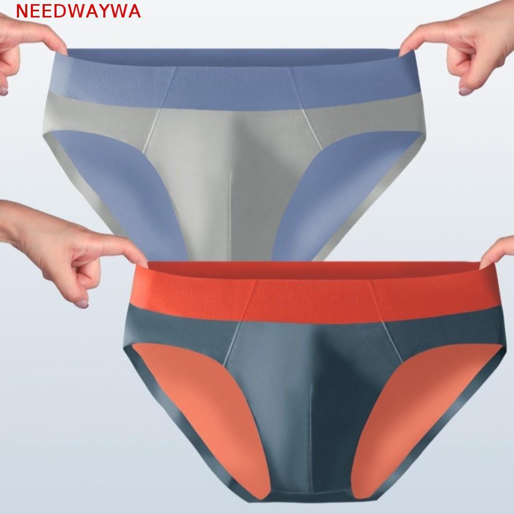 Cuecas Masculinas De Seda Gelada , Triangulares Finas Roupa Íntima Sem Costura Respirável