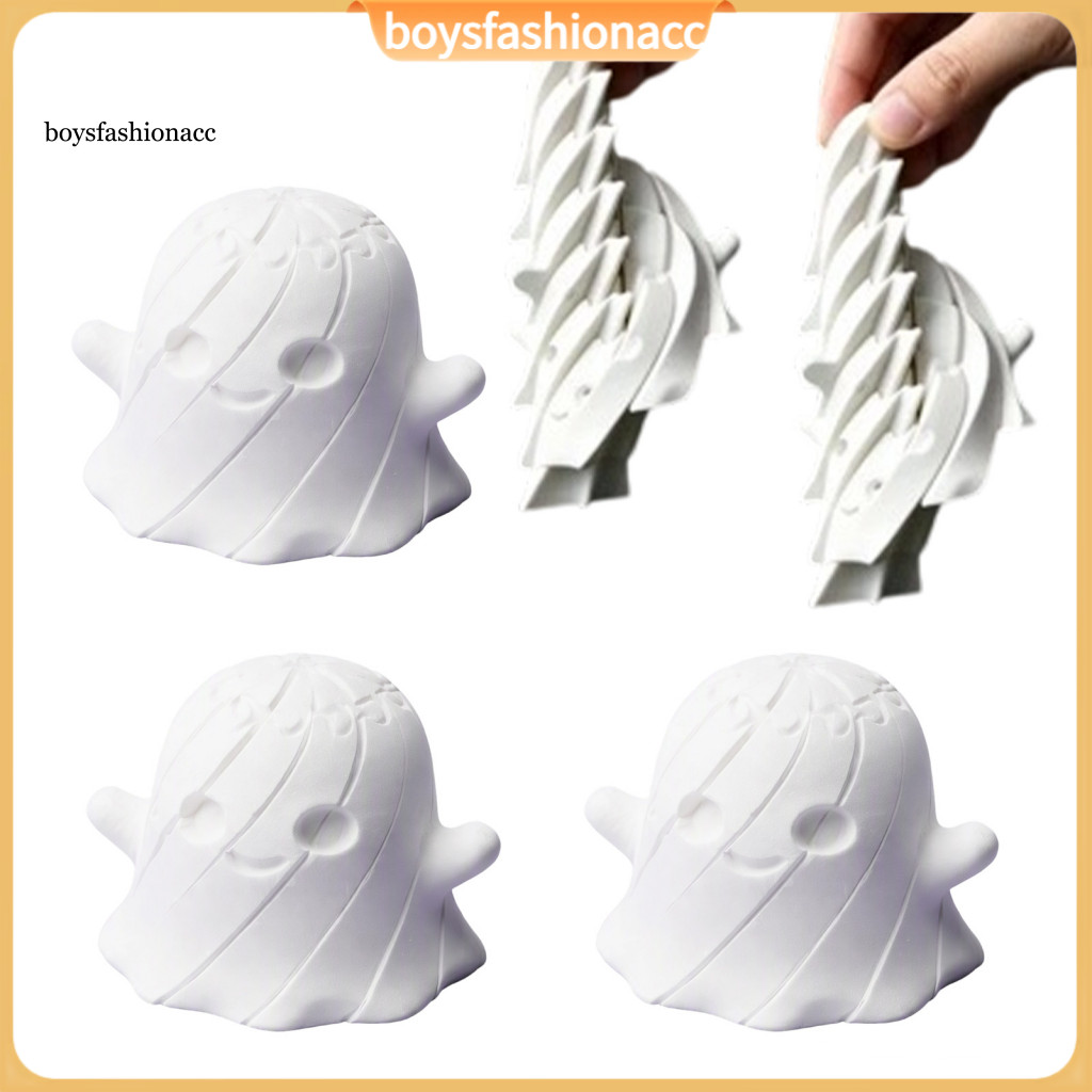 3d Printed Rotating White Ghost Fidget Toy – Halloween Slippery Figurine Twisting Desk Decor Party Favor for Kids Adul