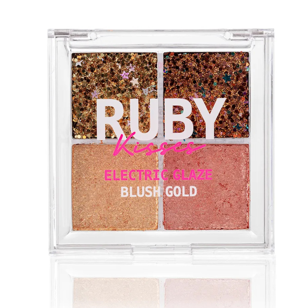 PALETA DE SOMBRAS EYESHADOW GLITTER BLUSH GOLD RUBY KISSES
