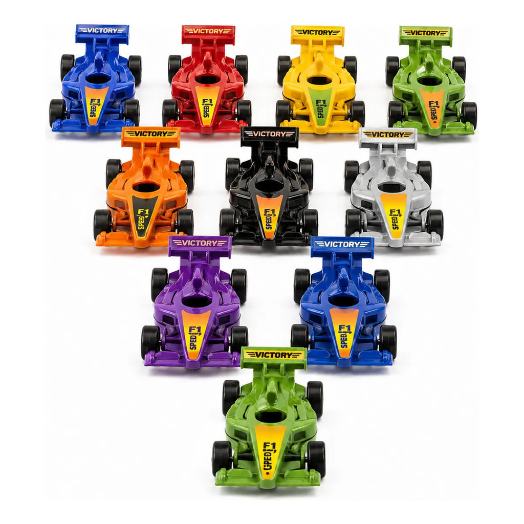 Kit 10 Carrinhos Fórmula 1 Fricção Corrida Infantil