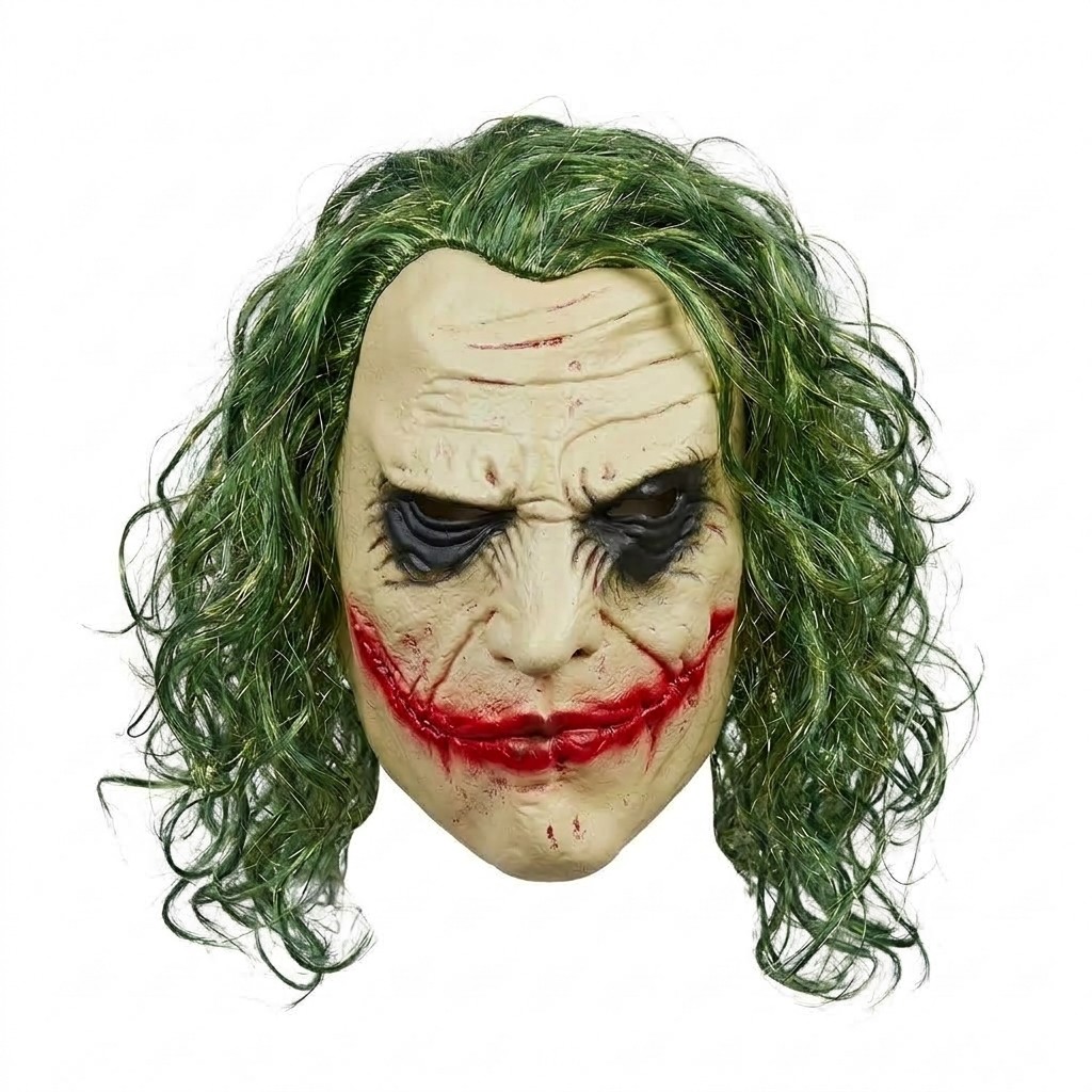 Máscara Realista de Vilão Palhaço Cicatriz e Sorriso em Látex Fantasia Halloween