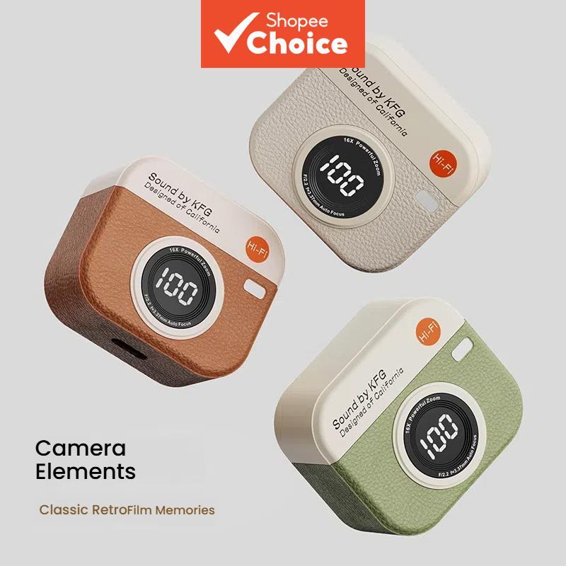 Fones de Ouvido Bluetooth Sem Fio Retro Estilo Câmera TWS ANC HiFi Estéreo Baixa Latência Fones de Ouvido para Jogos