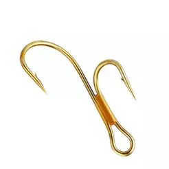 LONNGZHUAN 20 Peças De Anzol De Âncora , Gancho De Pesca Duplo Dourado De Aço De Alto Carbono Farpado Antiderrapante