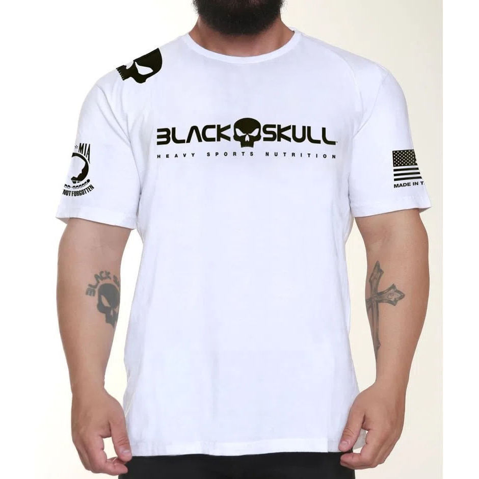 Camiseta Black Skull Dry Fit Soldado Bope Branca