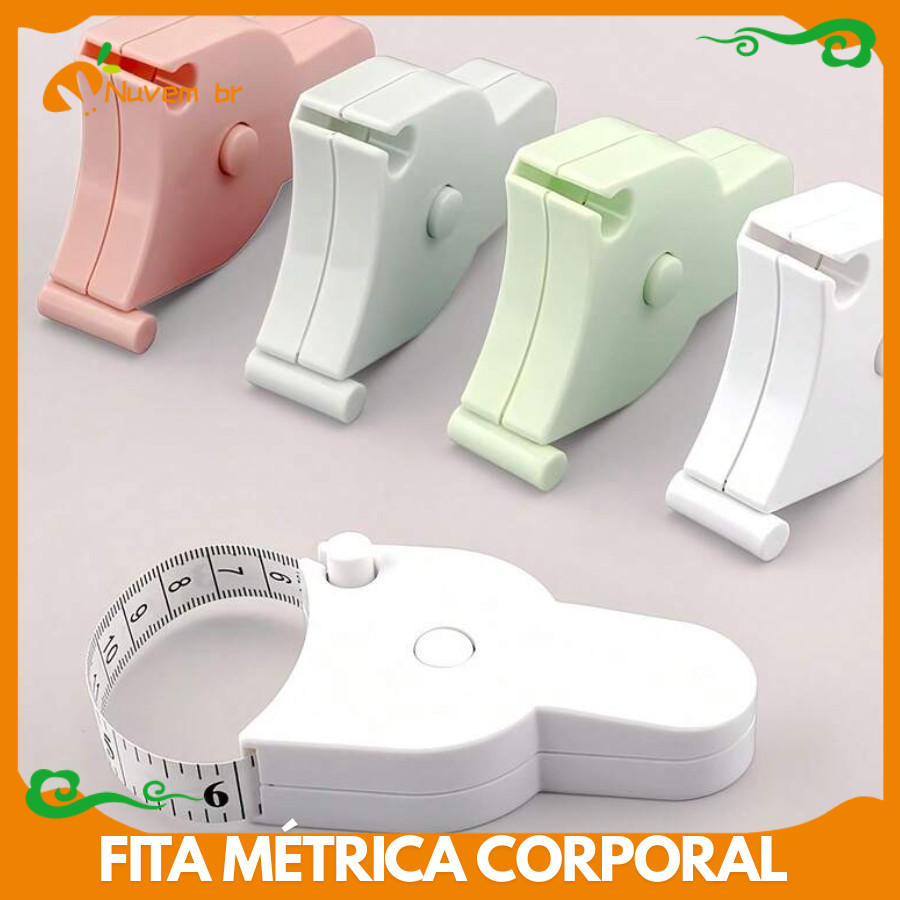 Fita Métrica Corporal Retrátil Com Cálculo De Imc Antropométrica Cintura Abdômen Braço Perna e Quadril - NUVEM