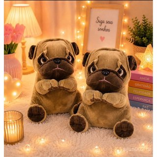 Pelúcia Cachorro Pug 30cm Realista 15 Cm/23 CM Super Macia Fofa Decorativa Presente Infantil Envio Imediato