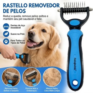 Desembolador De Pelos Para Cachorro e Gato Escova Pente Pet Rasqueadeira WL-2681