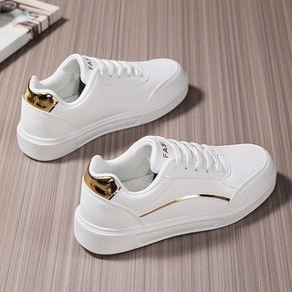 Tênis Feminino Casual Blogueira Confortável e Estiloso Envio Rápido Arco Dourado

