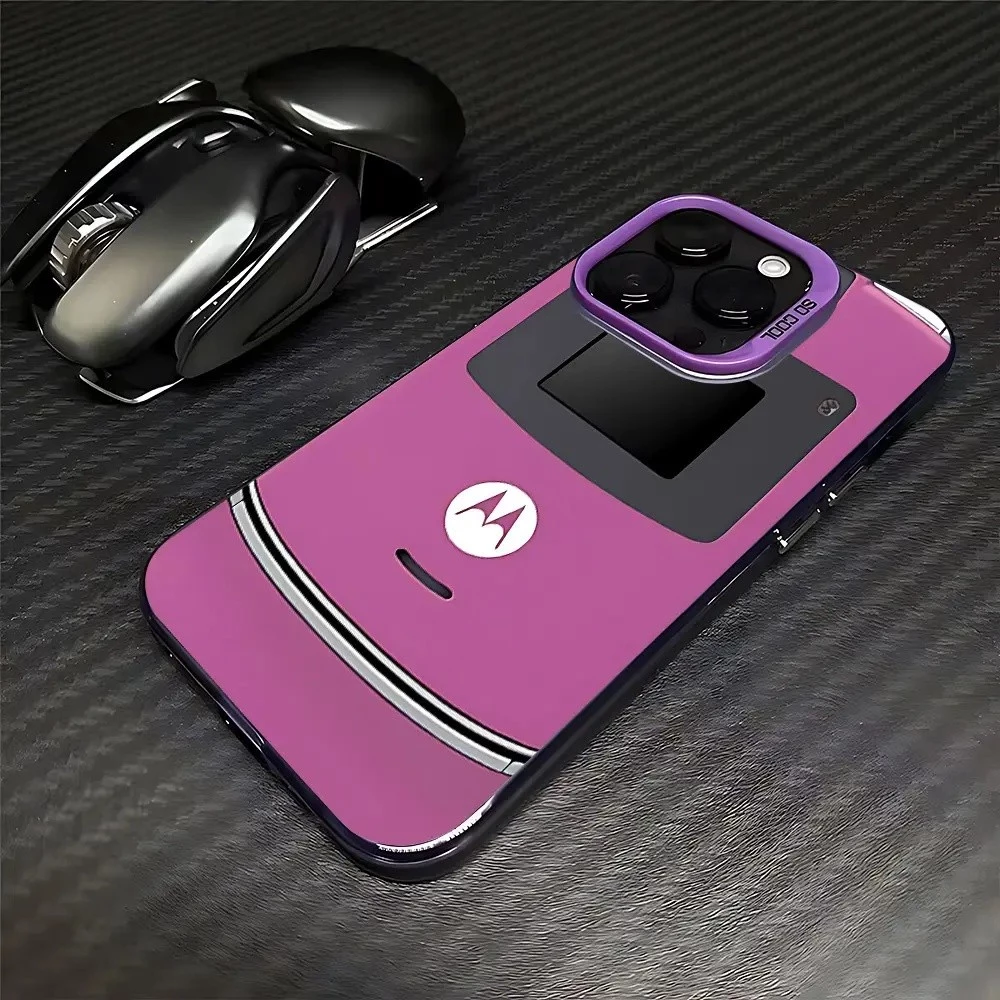 Capinha de Celular Estilo Celular Antigo Motorola Roxo, TPU Anti Impacto para iPhone Samsung Motorola