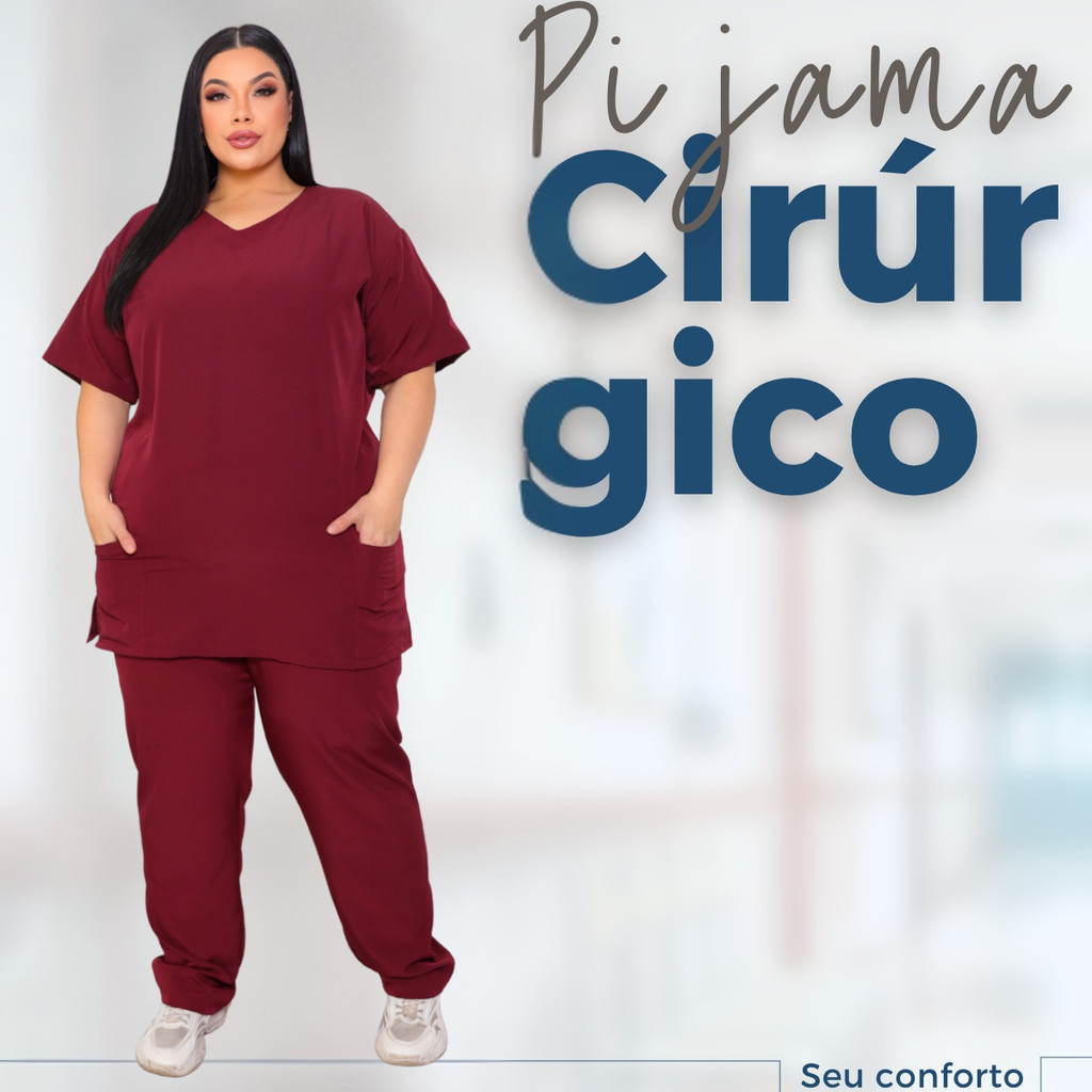 Pijama Cirurgico Feminino Masculino Plus Size Scrub Hospitalar Com Elastano Luxo Confortavel