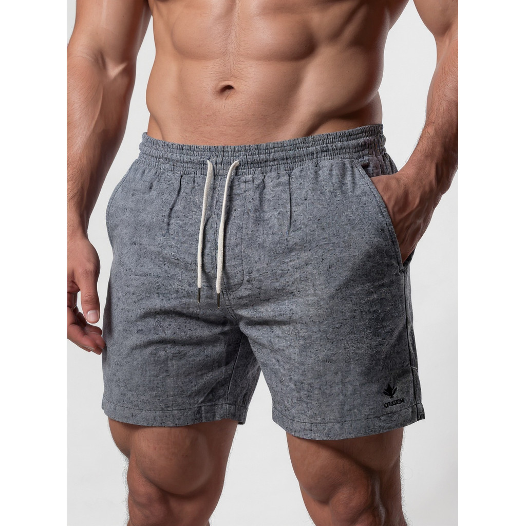Kit 3 Bermudas Masculinas Linho Elastano Praiana Confortável Verão — MJ_STORE