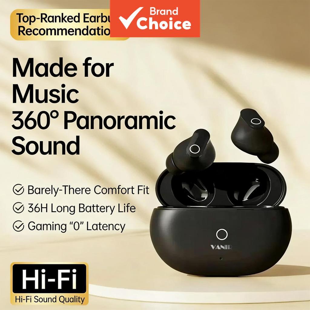 Fones de ouvido VANIR sem fio, Bluetooth, cancelamento de ruído ENC, som estéreo HiFi, chamadas em HD, ajuste