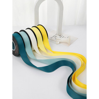 Zhuocai leite seda 2.5cm fita de embalagem cor sólida dupla face fita fosca acessórios para o cabelo buquê decoração gra