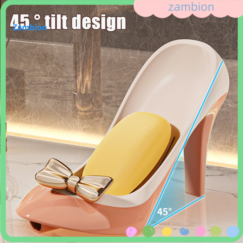 Soap Dish with Suction Cup High Heels Rack 1 or 2 Pcs Heel Design Box Self-draining Plastic Holder Multi-functional Bath