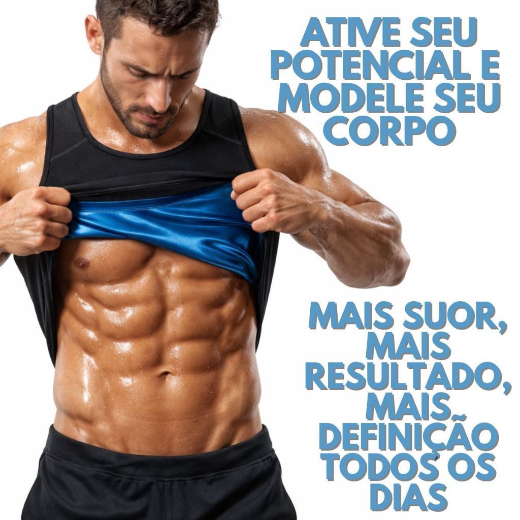 Camiseta Queima Gordura Calorias Térmica Camisa Masculina Sweat Shaper Esporte Academia — imagem 2 de 2