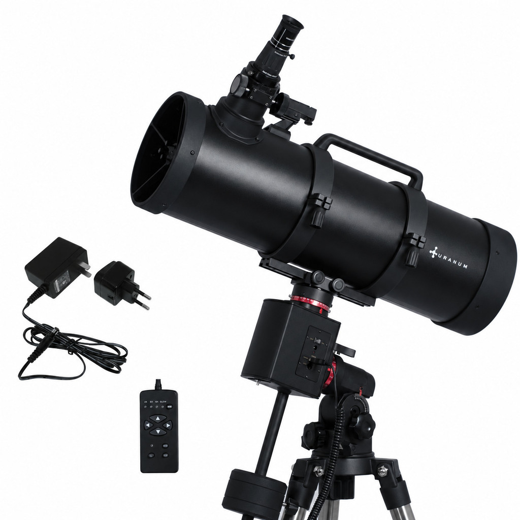 Telescópio Refletor Uranum 160/800mm Montagem Equatorial Motor 4 Tempo Base Motorizada Alta Precisão