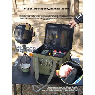 Saco de armazenamento de utensílios de mesa de acampamento ao ar livre grande capacidade dobrável impermeável Anti-colis