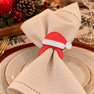 Kit Porta Guardanapo Papai Noel Natalino para Ceia
