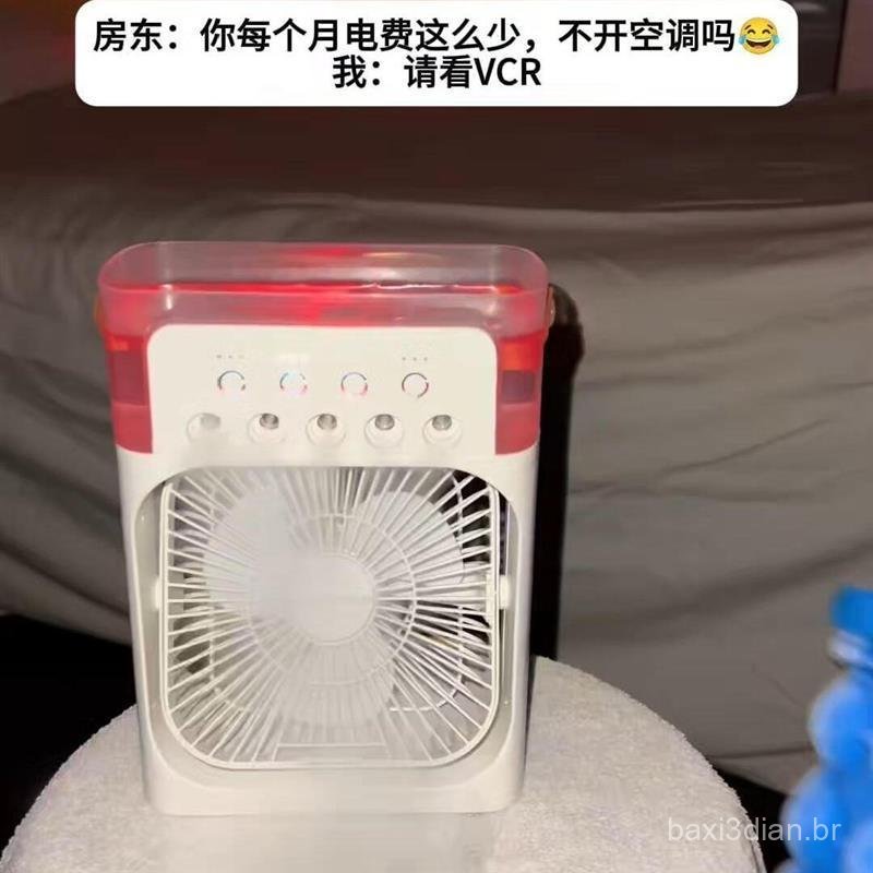 Novo ventilador de mesa com efeito de névoa gelada, ventilador de refrigeração para dormitórios de estudantes, mini ar-c