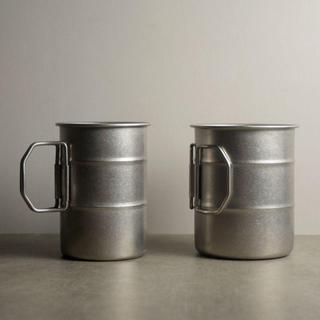 Caneca De Acampamento De Aço Inoxidável , Copos De Água Vintage Anti-Queimaduras Com Alça Dobrável , Aderência Confortáv