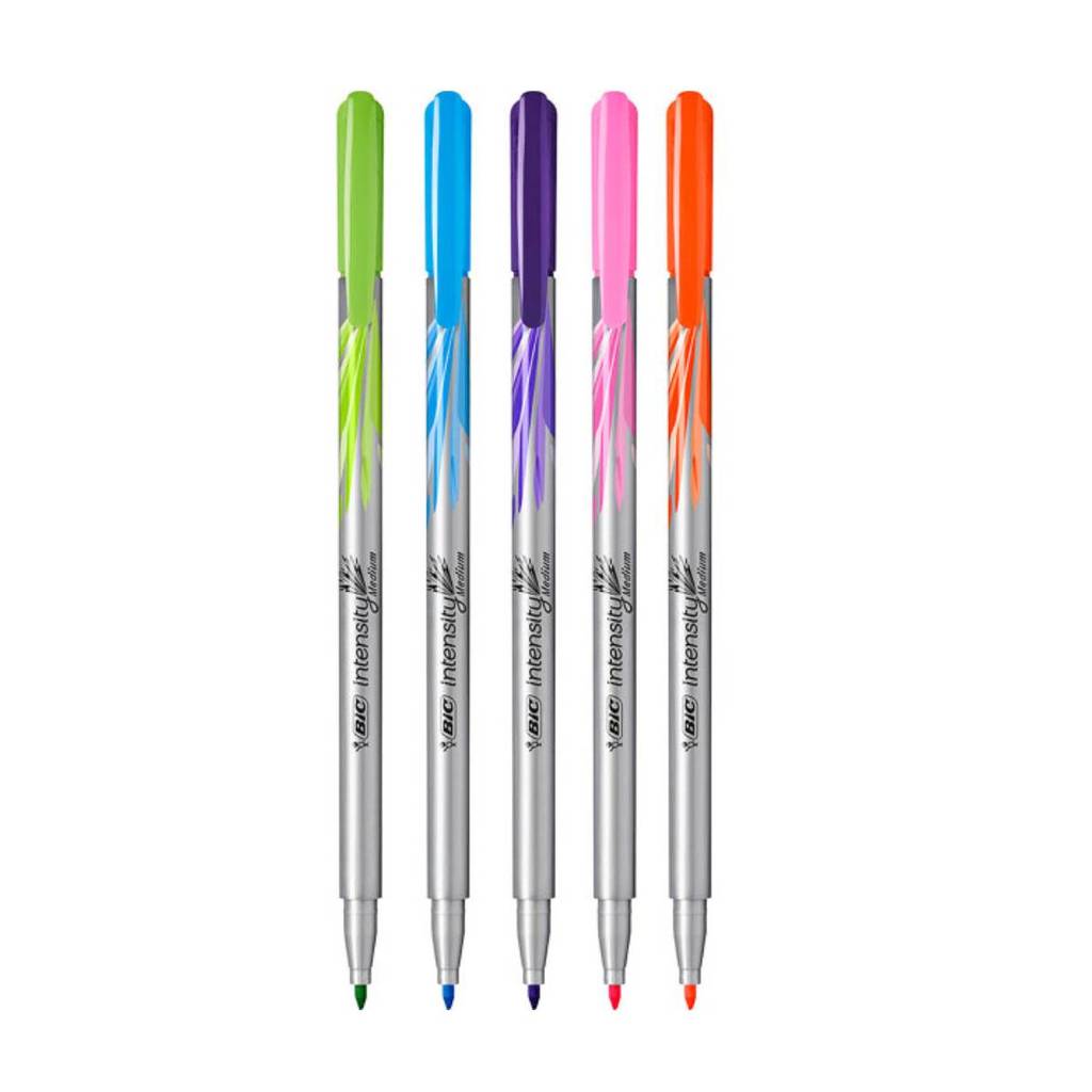 Caneta hidrográfica Intensity Medium com 5 unidades Bic — imagem 2 de 2