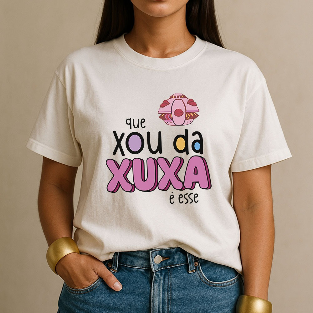 [Camiseta Premium em Algodão Puro]MIA Camiseta Estampada Meme Que Show Xou da Xuxa É Esse Frase Feminina Moda Algodão Pr