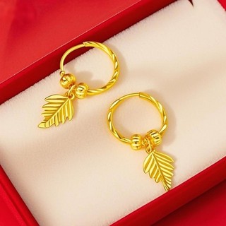Brincos brincos brincos imitação de ouro Maple leaf brincos feminino vietnã areia ouro luz luxo folha brincos jóias sala