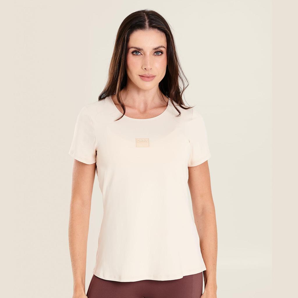 Camiseta Basics Gola Redonda Creme Microfibra