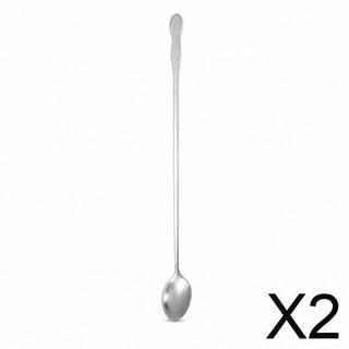 [Dadada2] Colher Longa De Aço Durável Para Café Gelado E Sobremesa Talheres Com Cabo Ergonômico Ponta Pontiaguda