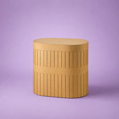 Mesa Oval Média Ripada Duplo Cilindro Festa Novidade Mdf Premium Cru Festas
