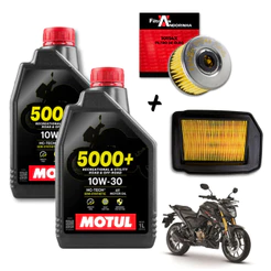 TROCA DE ÓLEO COMPLETA 2L MOTUL 5000+ 10W30 4T SEMI SINTÉTICO CB300F TWISTER + FILTRO DE AR + FILTRO DE ÓLEO FILTRAN