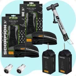 Par Pneu Pirelli Scorpion Aro 29 x 2.20 Kevlar Cravudo Mtb + Par Camara Pirelli + Bombinha + brinde