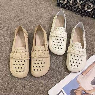 Sapatos de ervilhas macias de sola macia novo estilo verão buraco sapatos planos oco mãe sapatos mulheres grávidas mocas