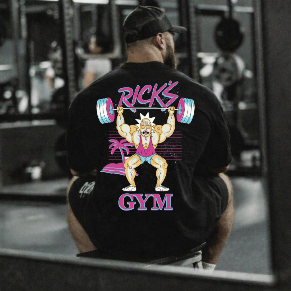 Camiseta Camisa Blusa Oversized Larga Ricks Academia Estampada Fit Camisa 100% Algodão Premium