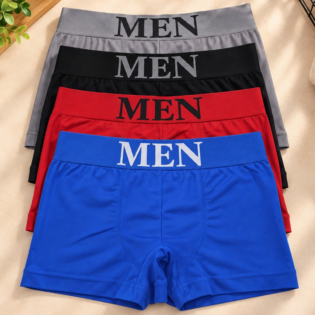 Kit 4 Cueca Masculina Boxer Sem Costura de Microfibra Cueca Box