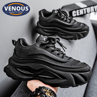 O07U Venous 2025 tênis esportivo preto masculino, tênis coreano preto para homens, tênis de borracha, tênis masculino pr
