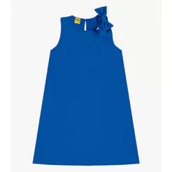 Vestido infantil em Crepe Light Rovi Kids Azul