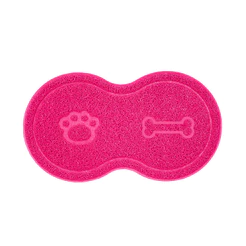 Tapete Pet Comedouro Vinílico Cão Rosa 46X26Cm - Uzoo