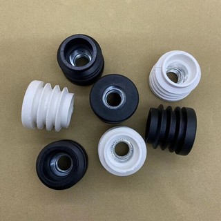 Plugue de porca redonda para móveis, rodízio interno, plugue de plástico com rosca, cadeira de mesa, resistente ao desga