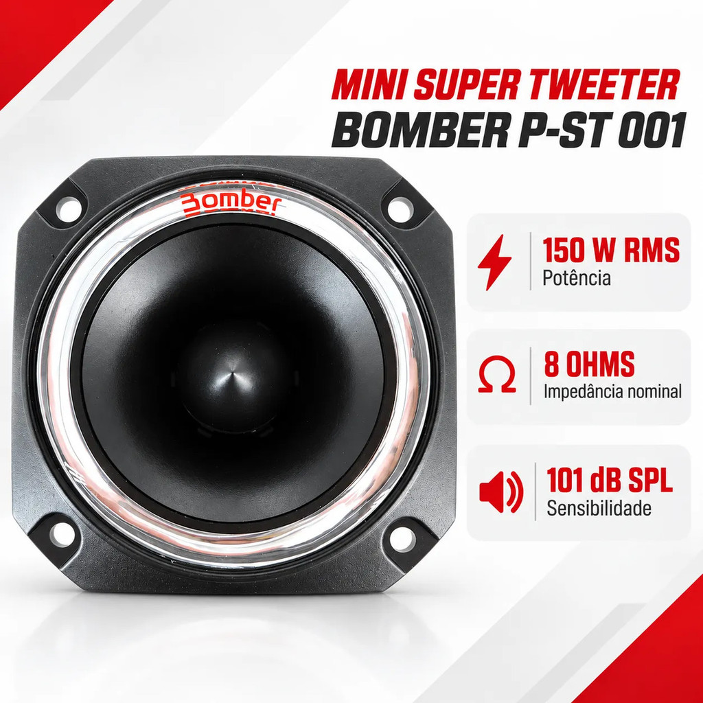 Alto-falante Tweeter Bomber 150w Rms 8 Ohms Modelo P-st 001 — imagem 2 de 2