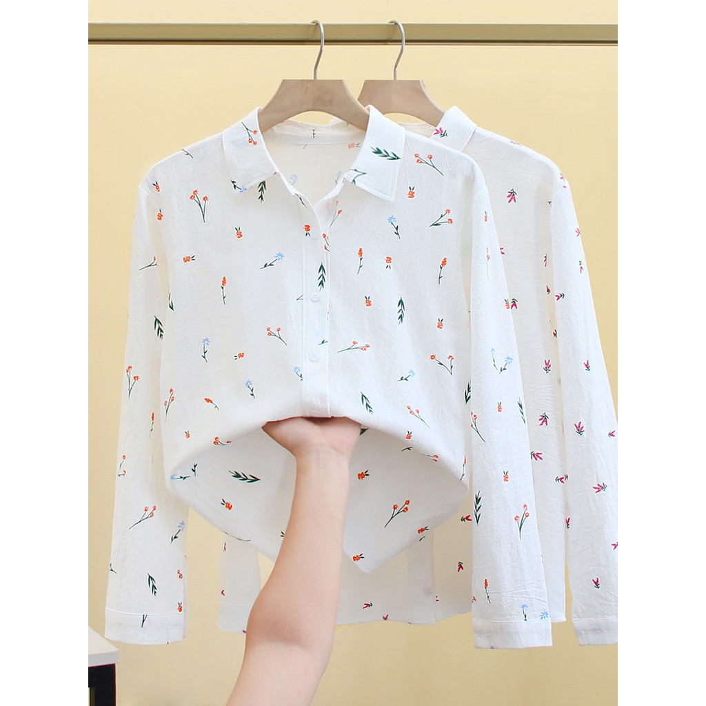 Camisa branca feminina High-End luz luxo redução de idade estilo ocidental primavera outono solto manga comprida camisa 