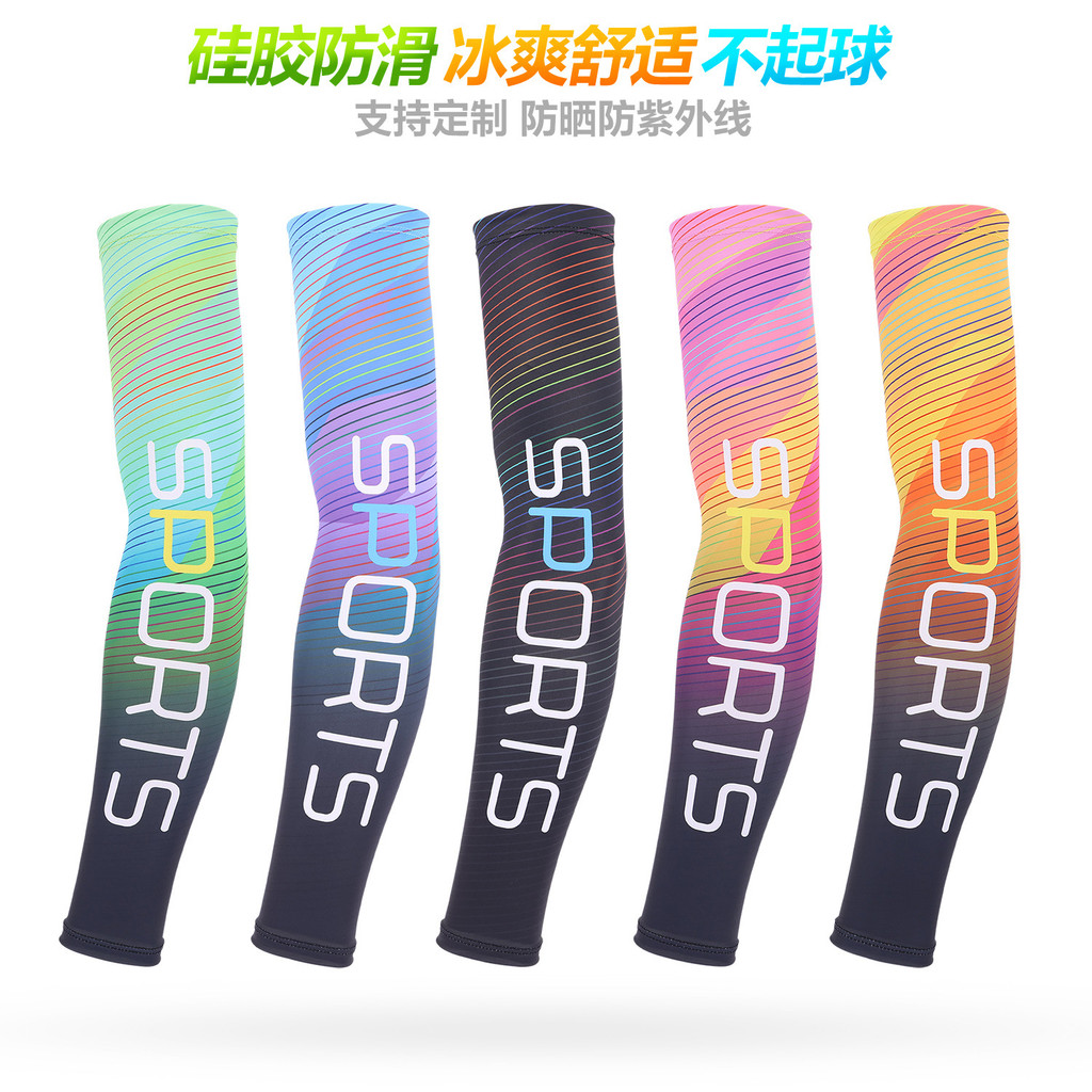 Manga de seda gelo Silicone manga gelo protetor solar Anti-ultravioleta esportes ao ar livre verão ciclismo motocicleta 