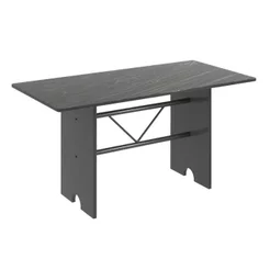 Mesa para Cozinha 140x75cm Tampo Ardósia Cinza/Martelado Prata/Indiano Martelado Prata/Indiano